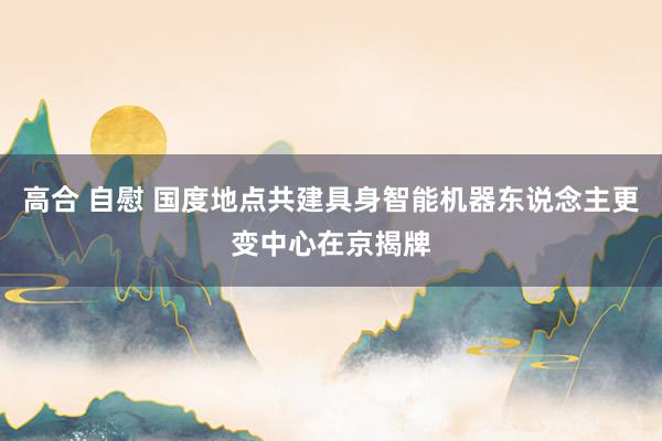 高合 自慰 国度地点共建具身智能机器东说念主更变中心在京揭牌